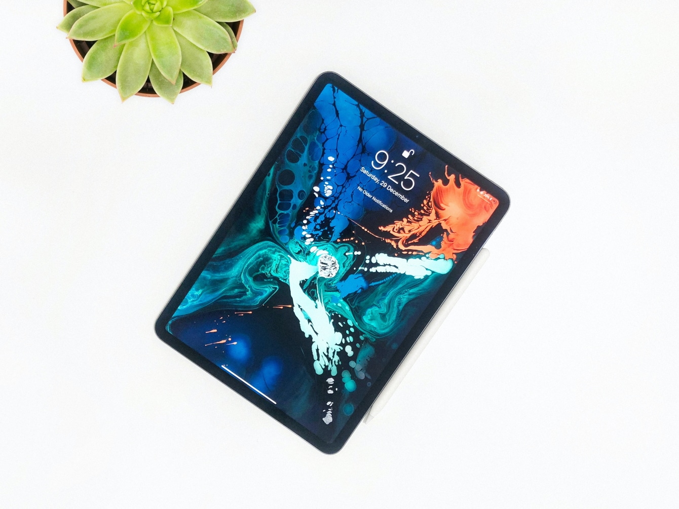 iPad with white background