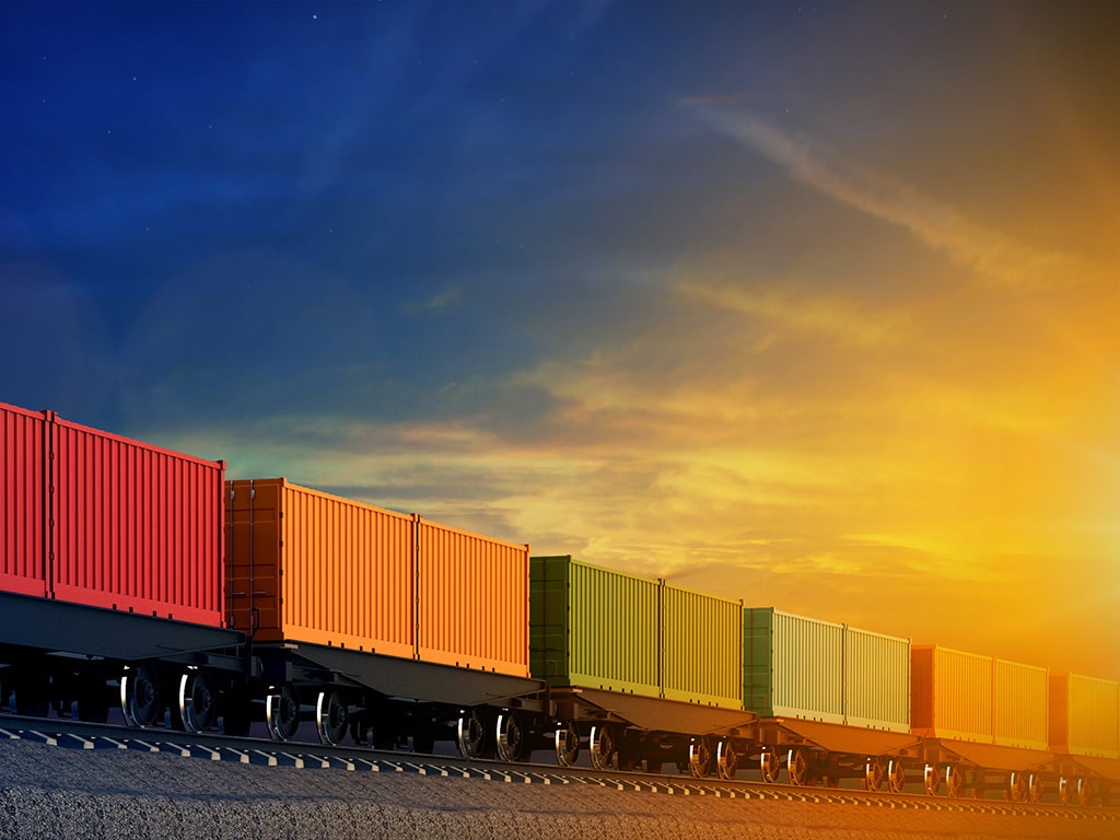 3d,Illustration,Of,Wagon,Of,Freight,Train,With,Containers,On